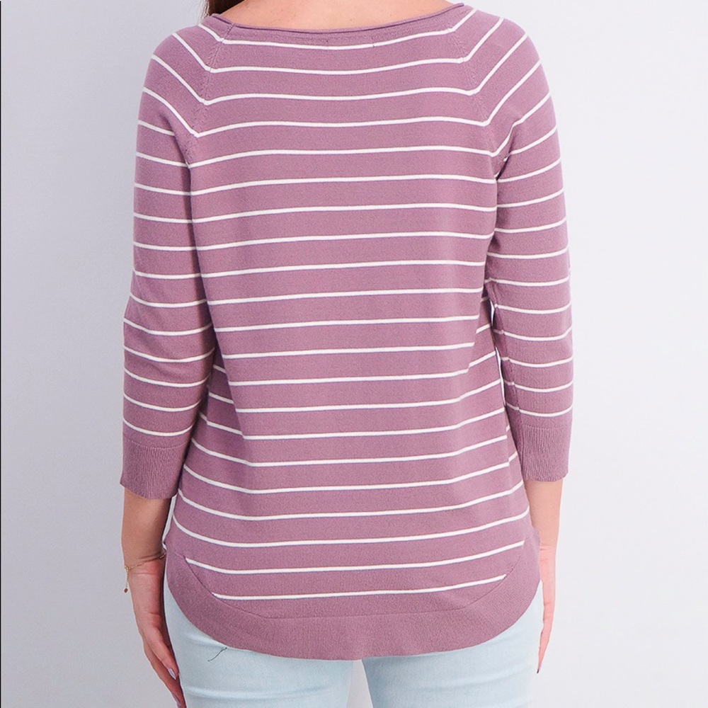 NWT Pink Clover Valencia Curved Hem Pullover sz M - Picture 2 of 3